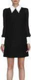 Black Cady Dress with White Sequined Collar & Cuffs