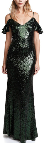 Off-the-Shoulder Sequined Gown