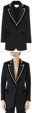 Pearl-Trimmed Blazer