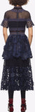 3d Floral Mesh Panelled Dress