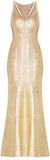 'Gabriela' Woodgrain Foil Print Gown