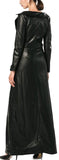 Long Zip Faux-Leather Dress-Coat in Black or Green - DESIGNER INSPIRED FASHIONS