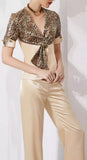 Leopard Embellished Top and Pant Set