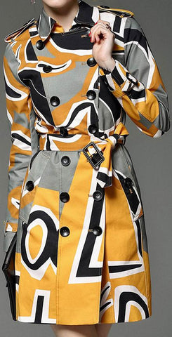 Book Cover Print Coat - DESIGNER INSPIRED FASHIONS