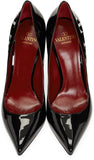 VLTN Logo Print Patent Leather Pumps