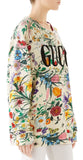 Floral Print Oversize Sweatshirt with Logo