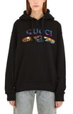 Sequin Logo Hoodie, Black
