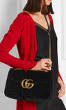 GG Marmont Medium Velvet Crossbody Bag - Black, Pink or Blue