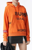 Horseferry Print Cotton Hoodie, Orange | DESIGNER INSPIRED FASHIONS