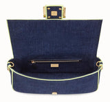 Baguette Large Blue Denim Bag - Fluorescent Yellow, Neon Orange, Red