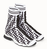 Logo Fabric Sneaker Boots, White