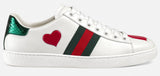 Ace Embroidered Low Top Sneaker - Hearts - DESIGNER INSPIRED FASHIONS