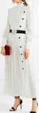 Pleated Polka-Dot Dress