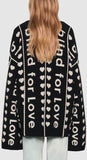 'Blind for Love' Black & White Knit Cardigan
