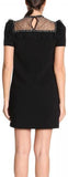 Black Embellished Tulle-Paneled Mini Dress