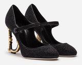 Mary Janes in Lurex with Sculpted Heel | DESIGNER INSPIRED FASHIONS
