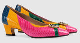 Snakeskin Pump with Crystal Double G