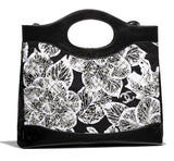 31 Large Shopping Bag in Calfskin and Cotton with Gold Tone Hardware - Black and White