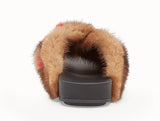 Multicolor Fur Slides