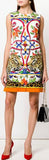 'Majolica' and Cheetah Print Mini Shift Dress