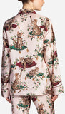 Floral & Cat-Print Pajama Shirt & Pant Set