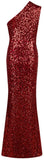 Red Sequin Cut-Out Gown