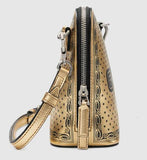 Guccy Mini Shoulder Bag - White, Black, Gold