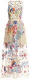 Heavily Embroidered Sleeveless Tulle Dress - DESIGNER INSPIRED FASHIONS