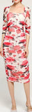 Ruched Floral Print Dress