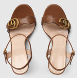 Leather Double G Sandals - Black, Burgundy, White, Brown