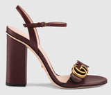 Leather Double G Sandals - Black, Burgundy, White, Brown