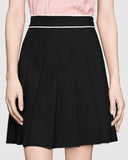 Embroidered Bonded Top & Pleated Skirt Set in Black - DESIGNER INSPIRED FASHIONS