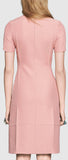 Ruffle & Pearl Button Embellished Short Silk Dress in Pink or Red - DESIGNER INSPIRED FASHIONS