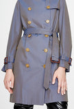 Double-Breasted Trench Coat, Blue