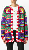 Tiger Instarsia Knit Cardigan Sweater
