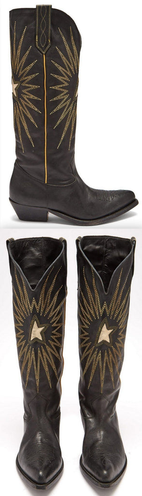 'Wish Star' Embroidered Leather Boots