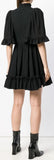 Black Ruffle-Trim Mini Dress
