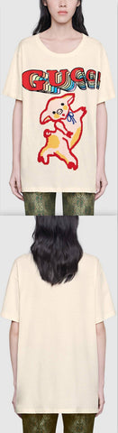 Cotton T-Shirt with Piglet