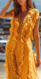 'Ambra' V-Neck Cap-Sleeve Layered Ruffle Maxi Dress | DESIGNER INSPIRED FASHIONS