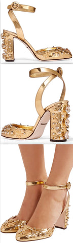 Embellished Metallic Leather Pumps | DESIGNER INSPIRED FASHIONS