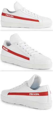 Leather Sneakers with Logo Stripe | DESIGNER INSPIRED FASHIONS
