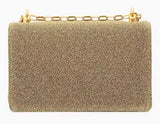 Crossbody Lurex Metallic Shoulder Bag with Chain Strap -Silver or Gold