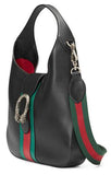 Dionysus Medium Web-Stripe Hobo Bag, Black