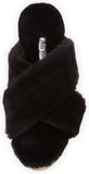 Fur Criss-Cross Platform Espadrille Sandals - Black - DESIGNER INSPIRED FASHIONS