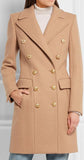 Double-Breasted Gold Metal Button Coat