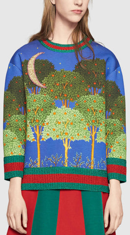 Night Garden Double Fleece Sweatshirt - DESIGNER INSPIRED FASHIONS