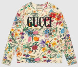 Floral Print Oversize Sweatshirt with Logo
