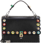 'Kan I' Studded Leather Scalloped Shoulder Bag, Black