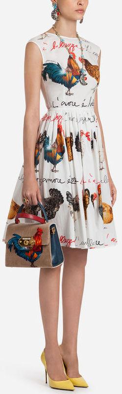 Printed Poplin Dress