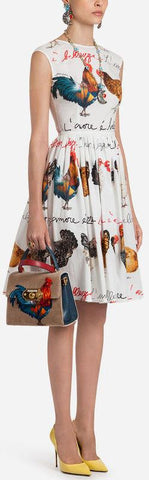 Printed Poplin Dress